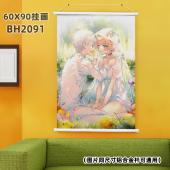 (60X90)BH2091-约定的梦幻岛 动漫白色塑料杆挂画