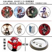 X198-8款6CM  进击的巨人马口铁覆膜胸章