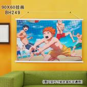 (90X60)BH249-排球少年 动漫白色塑料杆挂画